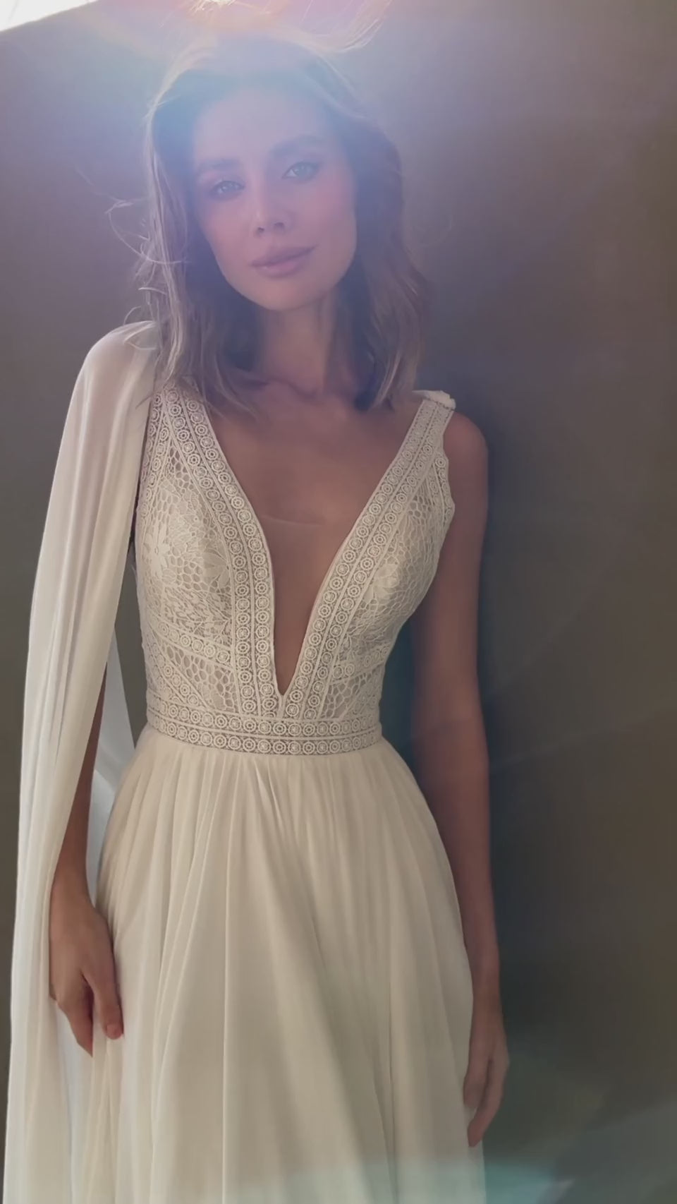 Athens Chiffon Wedding Dress | Jewelclues