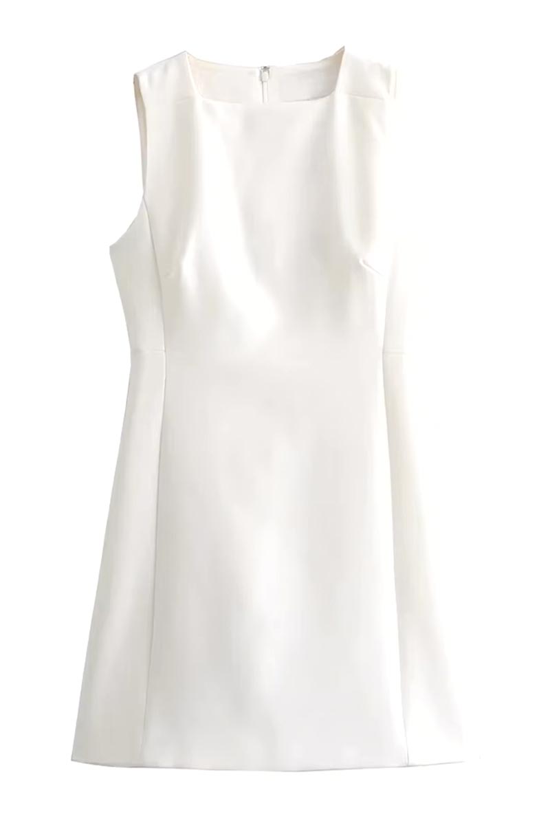 Reyna White Shift Mini Dress | Jewelclues