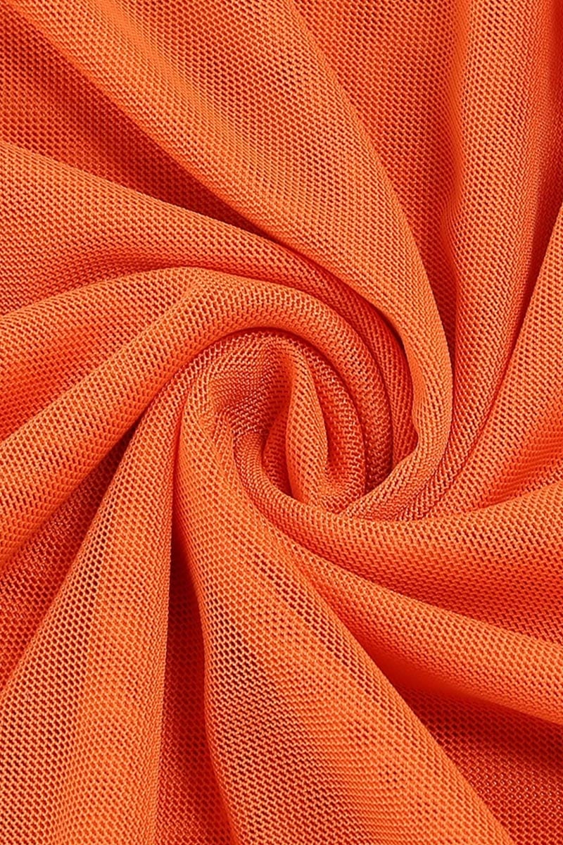 Sheer Sophistication Orange Asymmetric Maxi Dress | Jewelclues