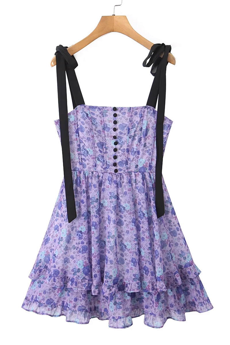 Skyler Floral Print Mini Dress | Jewelclues