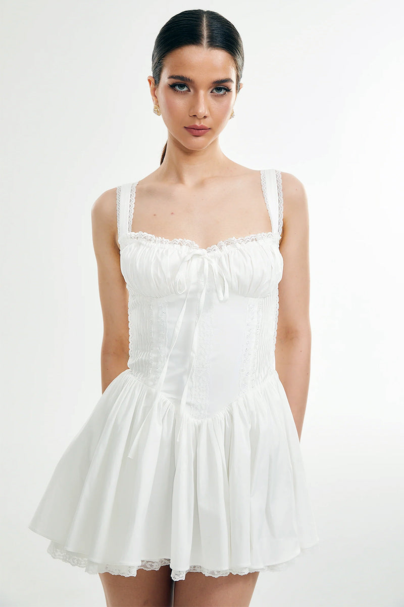 Summer Desires Corset Mini Dress | Jewelclues #color_white