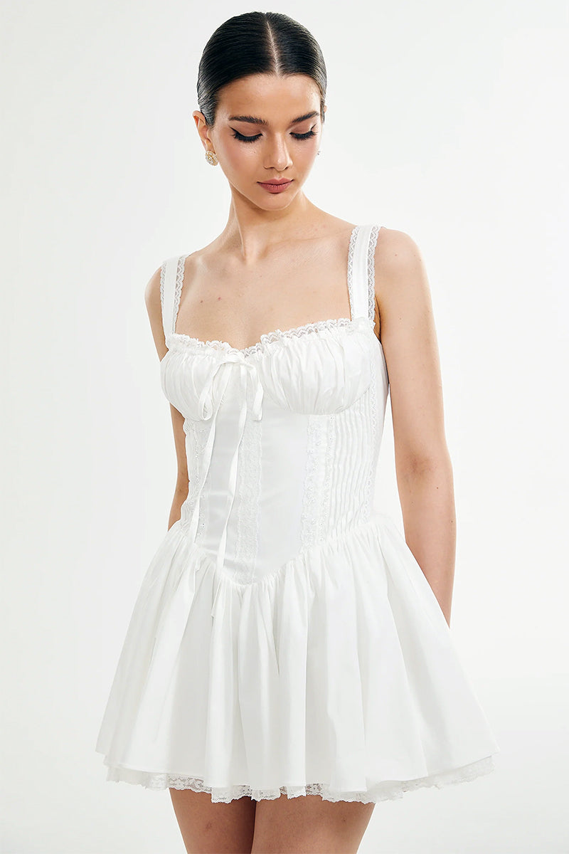 Summer Desires Corset Mini Dress | Jewelclues #color_white