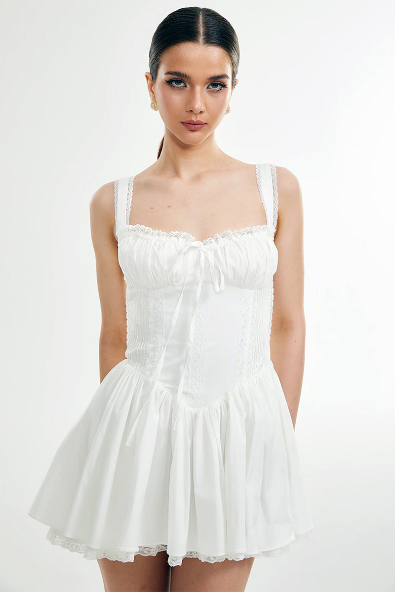 Summer Desires Corset Mini Dress | Jewelclues #color_white