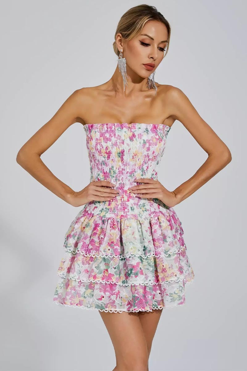 Summer Icon Strapless Mini Dress | Jewelclues #color_multi