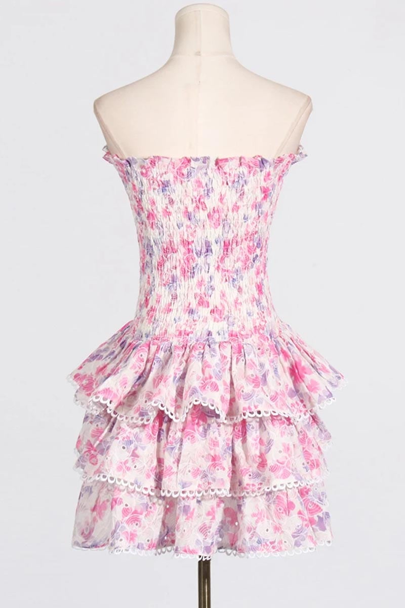 Summer Icon Strapless Mini Dress | Jewelclues #color_pink