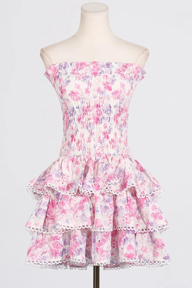 Summer Icon Strapless Mini Dress | Jewelclues #color_pink