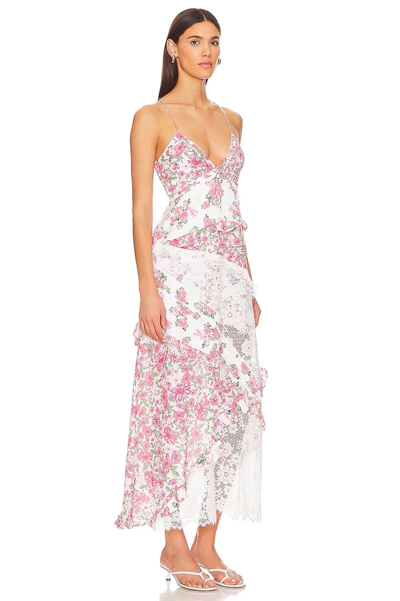 Summer Love Floral Lace Maxi Dress | Jewelclues #color_pink