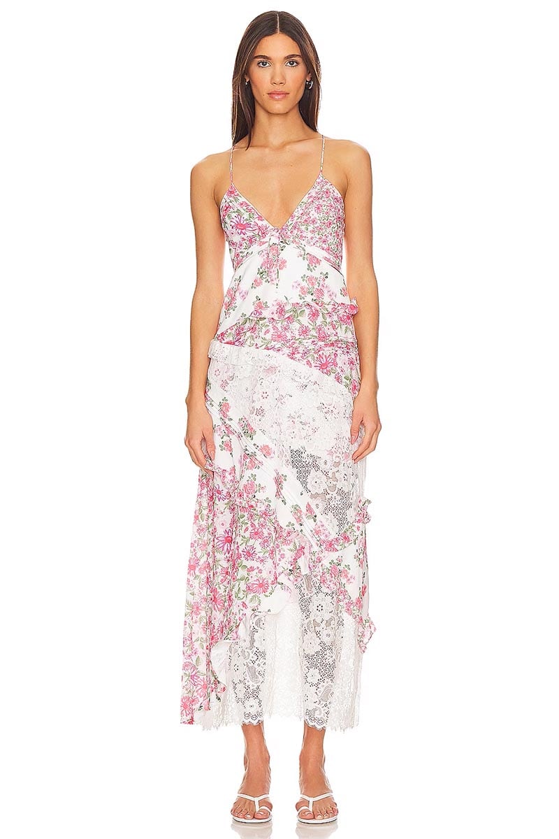 Summer Love Floral Lace Maxi Dress | Jewelclues #color_pink