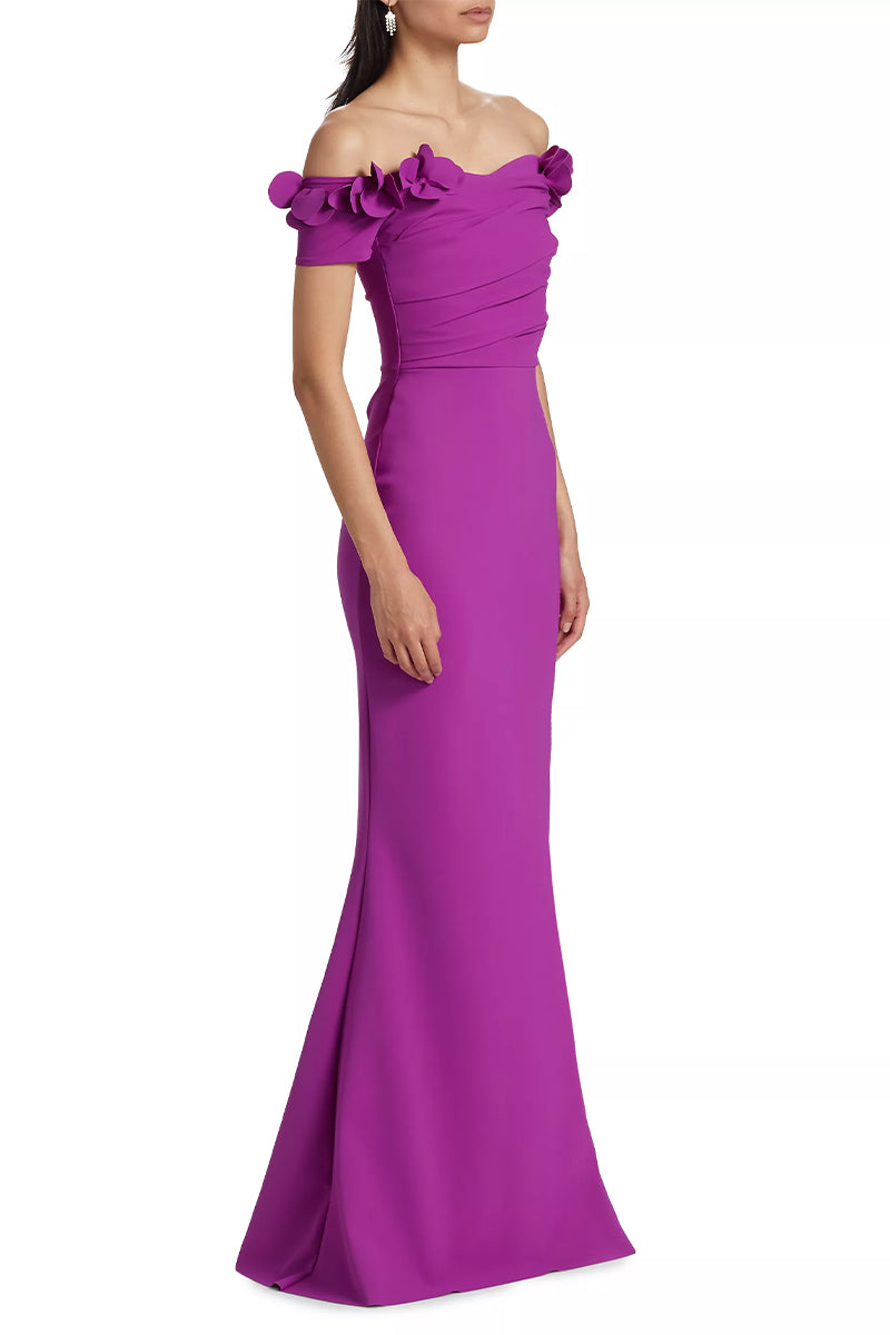 Thalia Off-the-Shoulder Maxi Dress | Jewelclues #color_purple