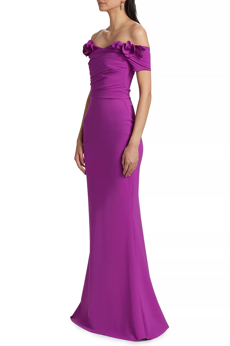 Thalia Off-the-Shoulder Maxi Dress | Jewelclues #color_purple