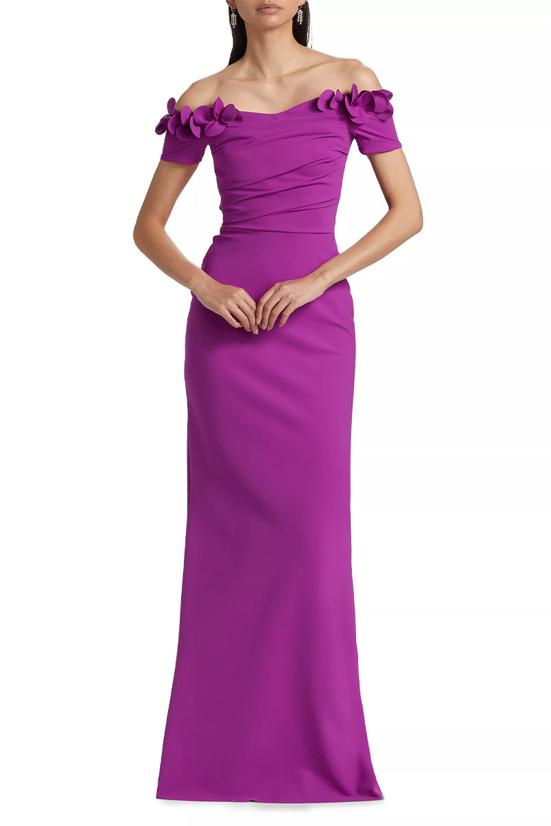 Thalia Off-the-Shoulder Maxi Dress | Jewelclues #color_purple