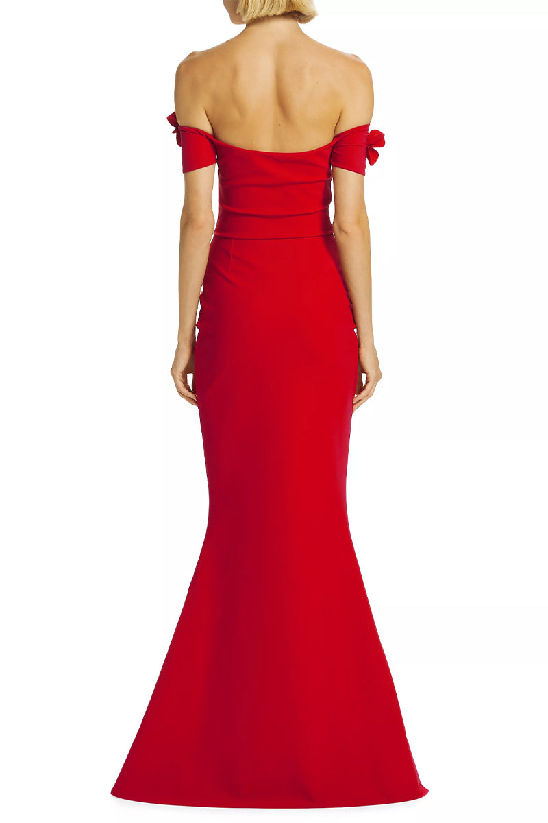 Thalia Off-the-Shoulder Maxi Dress | Jewelclues #color_red