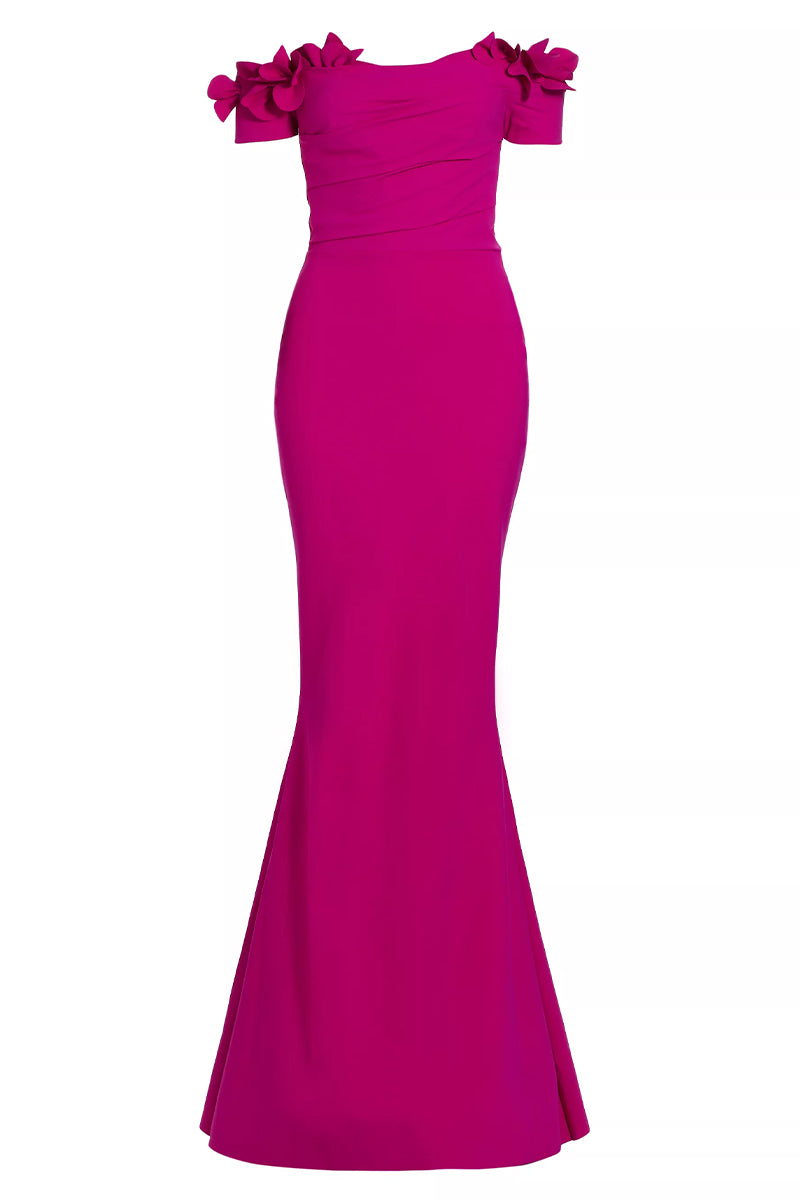 Thalia Off-the-Shoulder Maxi Dress | Jewelclues #color_fuchsia