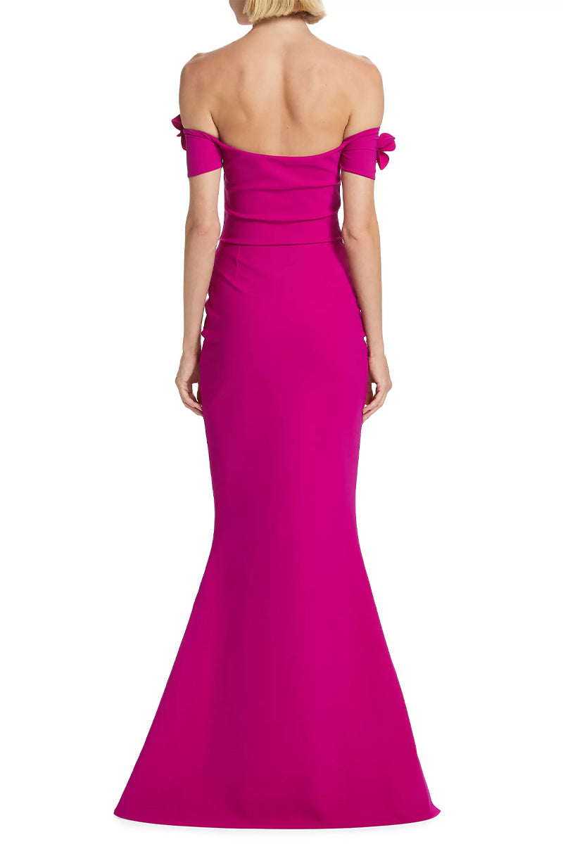 Thalia Off-the-Shoulder Maxi Dress | Jewelclues #color_fuchsia