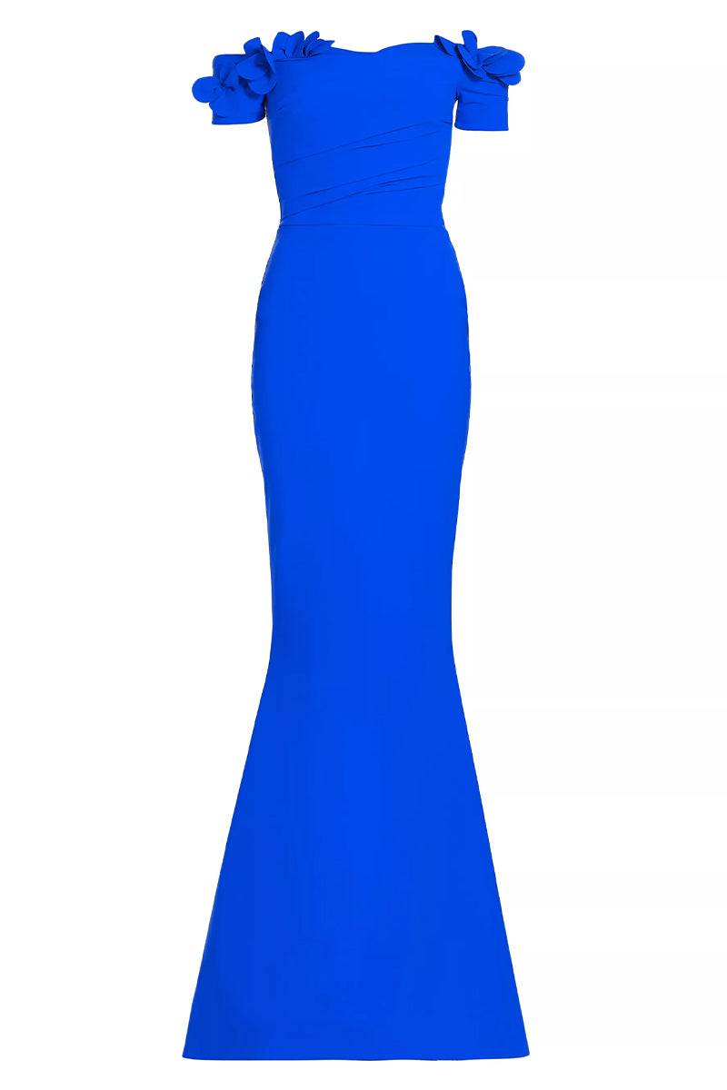 Thalia Off-the-Shoulder Maxi Dress | Jewelclues #color_blue