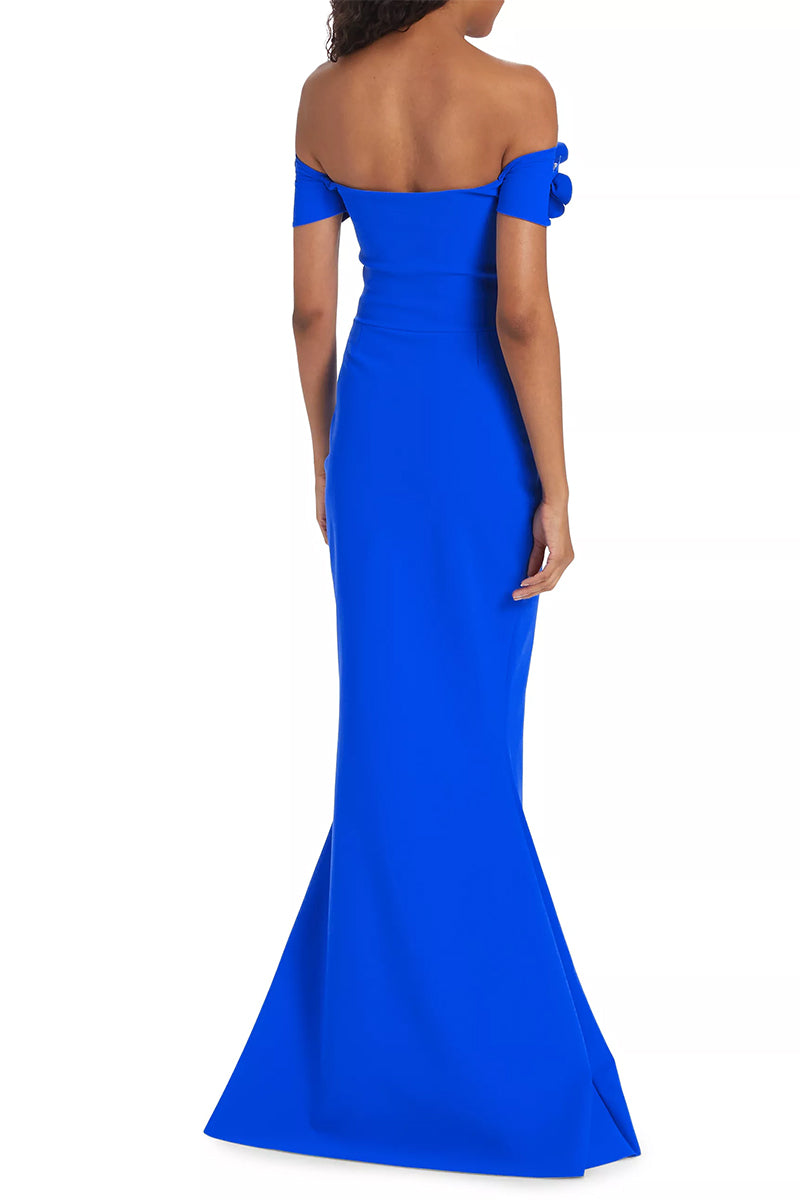 Thalia Off-the-Shoulder Maxi Dress | Jewelclues #color_blue