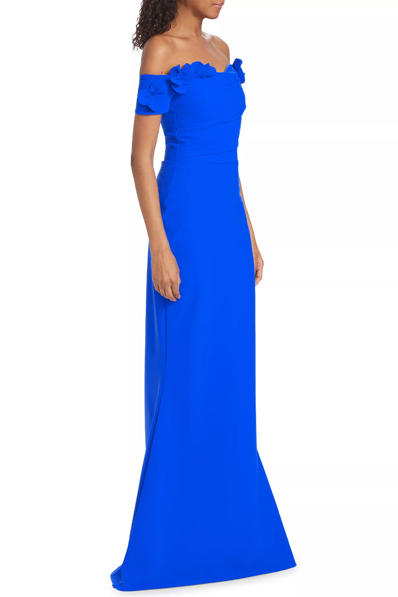 Thalia Off-the-Shoulder Maxi Dress | Jewelclues #color_blue