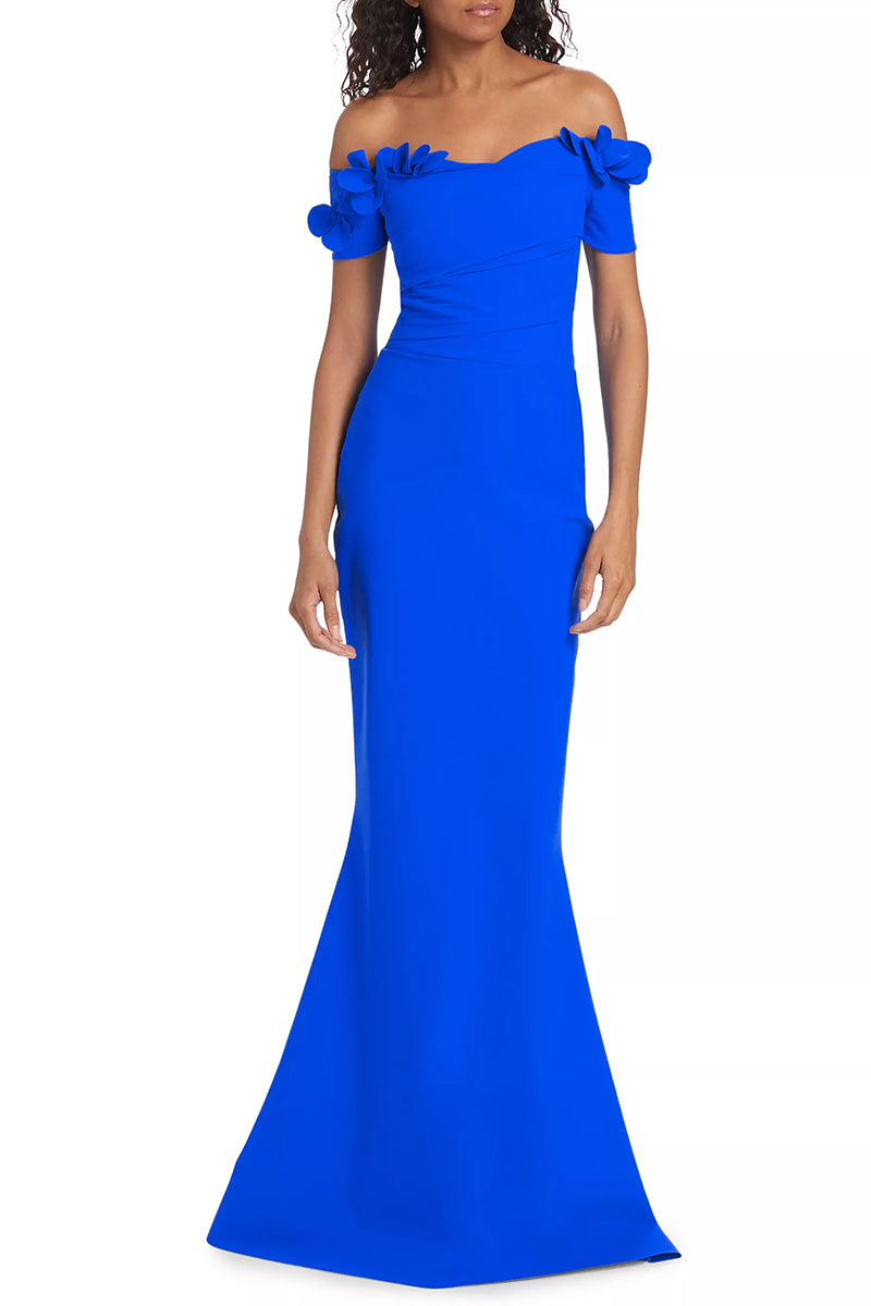 Thalia Off-the-Shoulder Maxi Dress | Jewelclues #color_blue