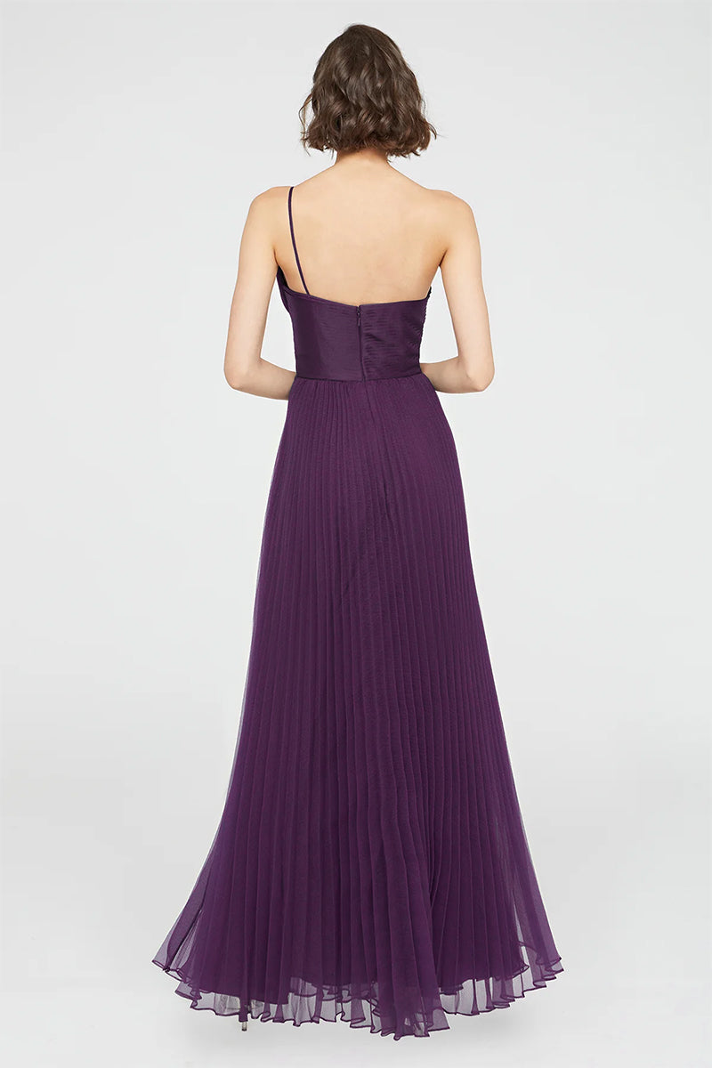 Valerie One-Shoulder Pleated Maxi Dress | Jewelclues #color_purple