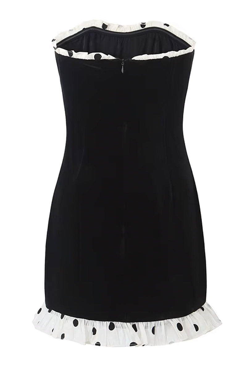 Zeina Black Strapless Mini Dress | Jewelclues