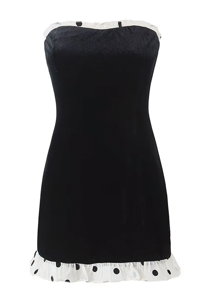 Zeina Black Strapless Mini Dress | Jewelclues