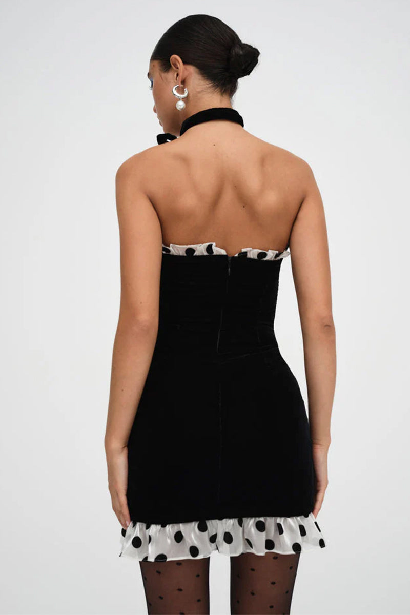 Zeina Black Strapless Mini Dress | Jewelclues