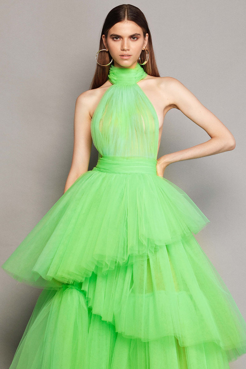 Neon Green Halter Dress