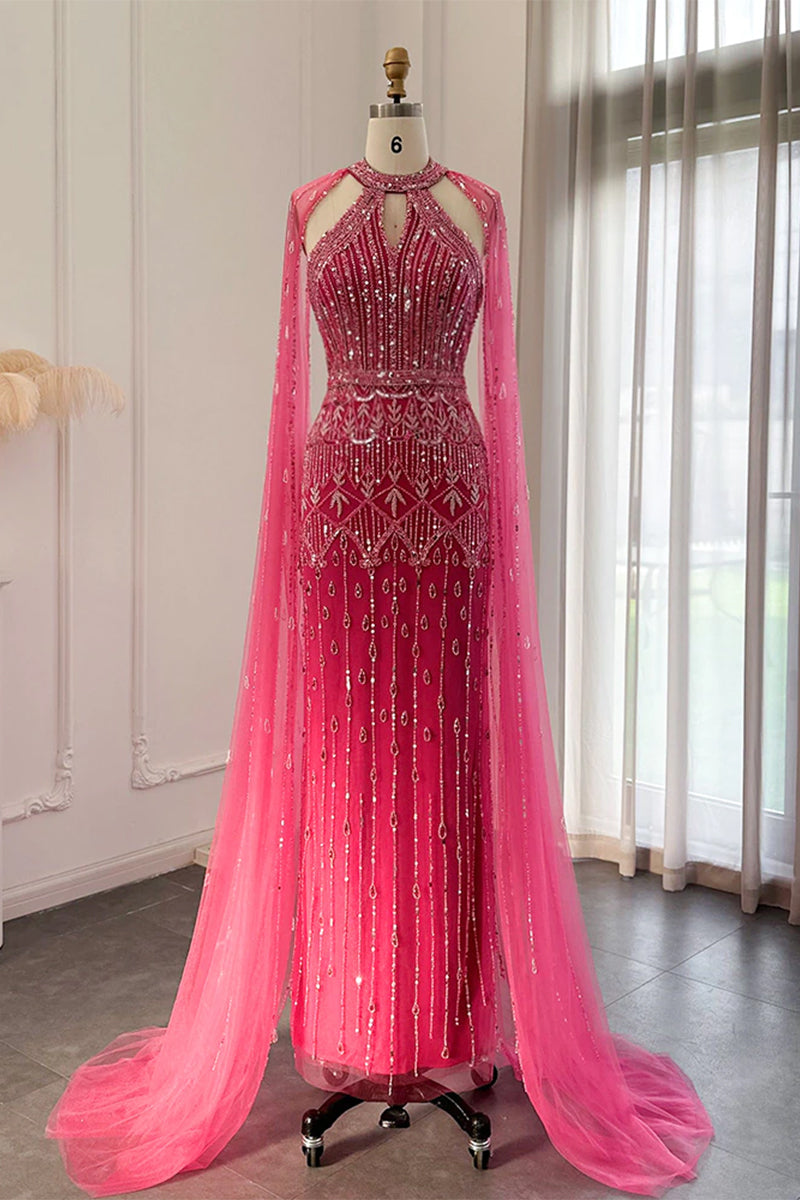 Pink beaded maxi outlet dress